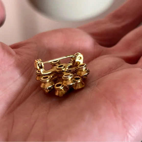 Vintage antique art deco Retro Crystal Pastel fruit salad Mini Flower Brooch - Picture 10 of 13